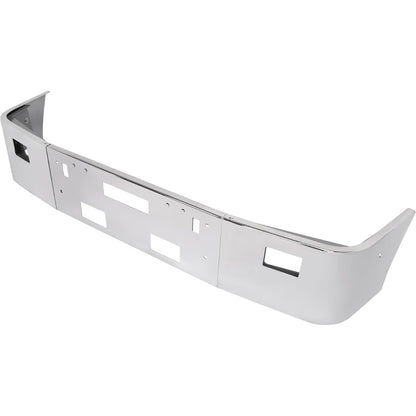 ALMULOO Front Bumper 3Pcs w/Tow, Vent, Fog Light Cut-outs