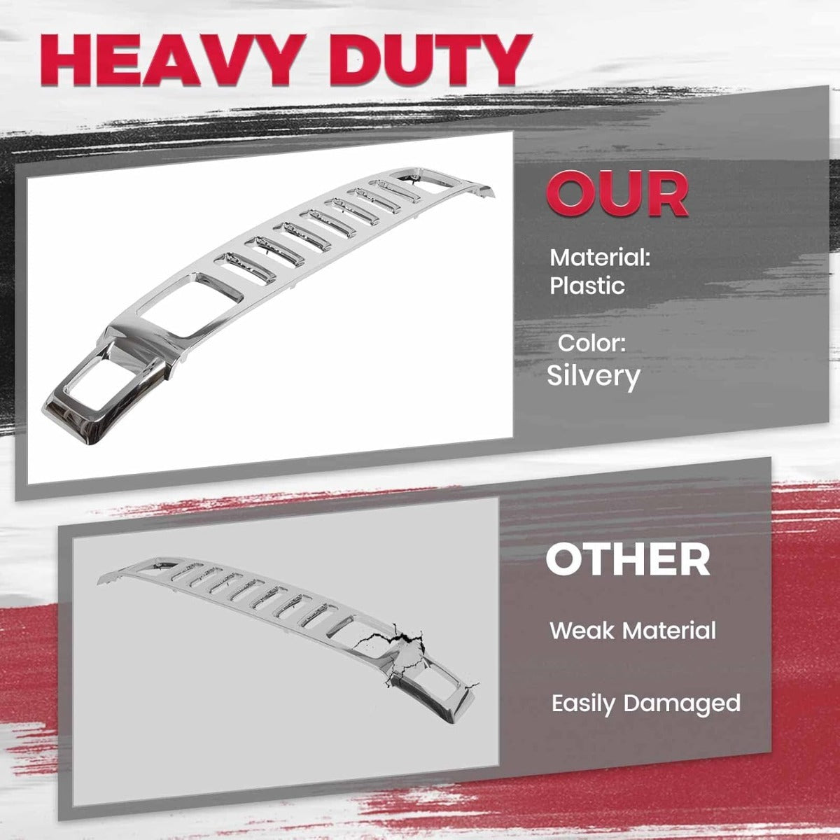Front Grill Compatible with 2006-2010 Hummer H3 15834196 HU1200100 Upper Face Bar Grille Shell and Insert Assembly Chrome