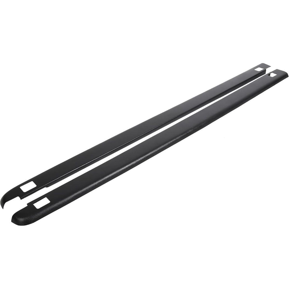 ALMULOO 6'4" Truck Bed Side Rail Cover Compatible with 2002-2008 Dodge Ram 1500 2003-2009 Dodge Ram 2500 3500 Plastic Black Rail Caps Protector Molding w/Stake Pocket Hole