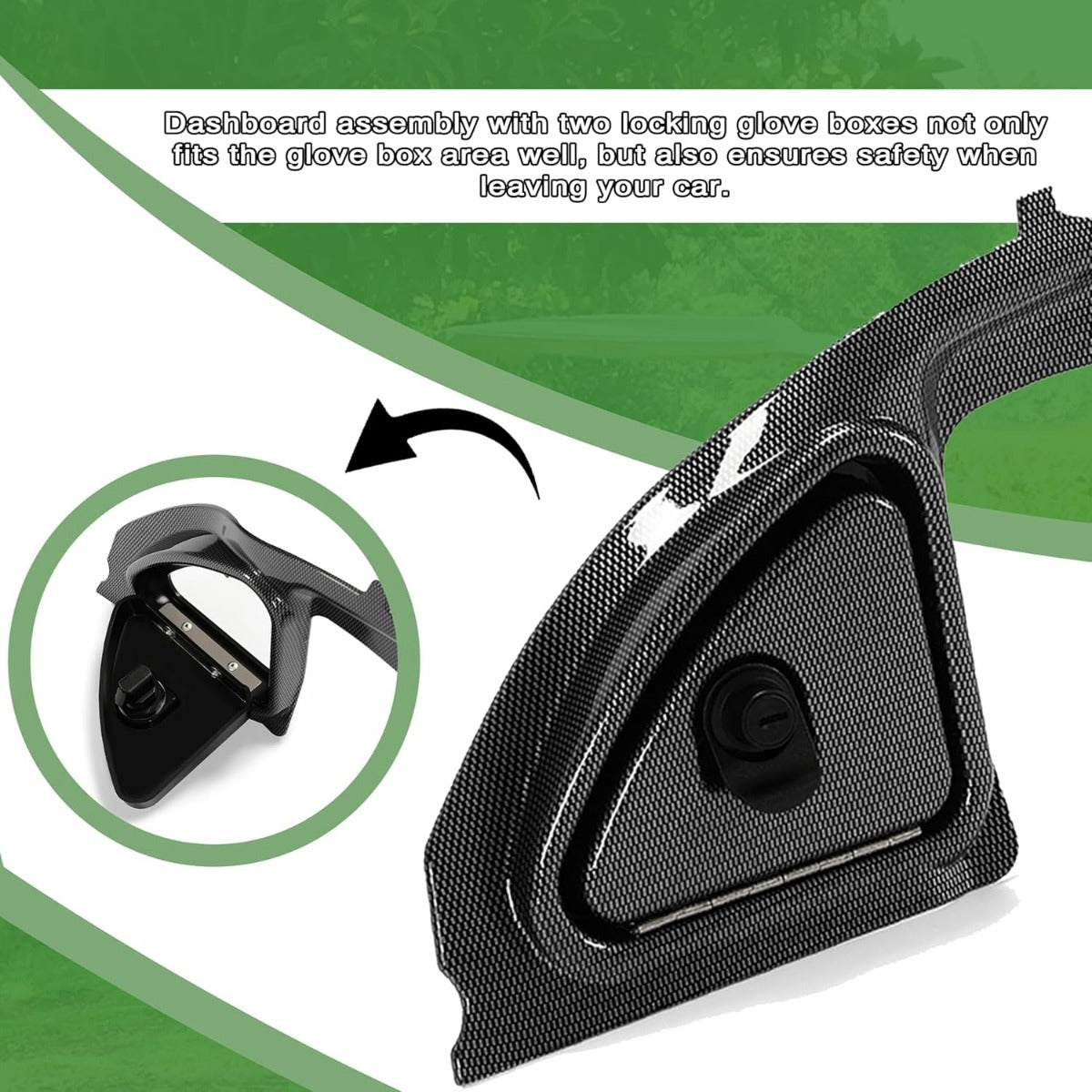 Dash Cover Compatible with 2008.5-Up Club Car Precedent Tempo Onward Golf Cart Carbon Fiber Three Door Dashboard Cover Dash Cap LYMP-100S-1