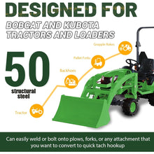 3/8 Inches Thick Quick Tach Cut Out Mount Plate, Steel Skid Steer Quick Tach Attachment Adapter Plate Compatible with Bobcat, Kubota Tractors