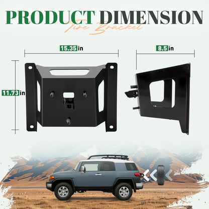 Spare Tire Carrier Mount Rack Holder Bracket Compatible with 2010-2014 Toyota FJ Cruiser Steel Powder Coated