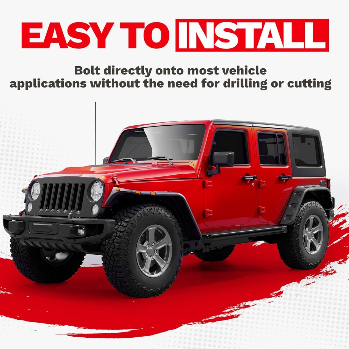 Fender Flares w/LED Side Maker Compatible with 2007-2018 Jeep JK Wrangler 2/4 Door Model Unlimited Rubicon Unlimited, Pocket-Riveted Style Smooth Matte Black Wheel Flares Cover 4Pcs LYAP-197