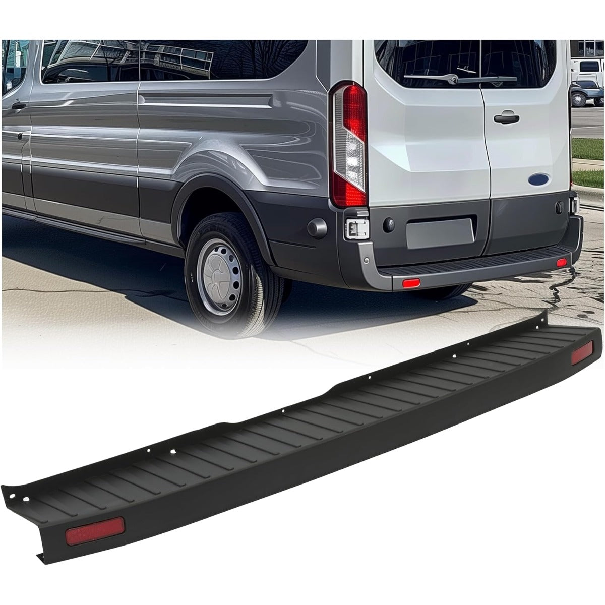 Rear Bumper Cover Step Plate Compatible with 2015-2022 Ford Transit 150 250 350 Passenger Vans Med/High Roof Rear Bumper Top Pad Replacement for FO1190108