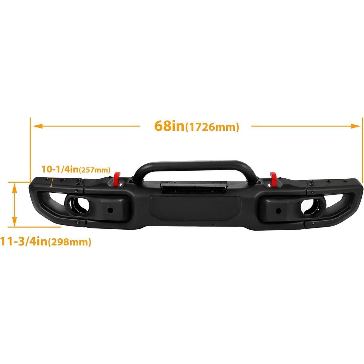 KUAFU Front Bumper Compatible with 07-18 Wrangler JK Rubicon