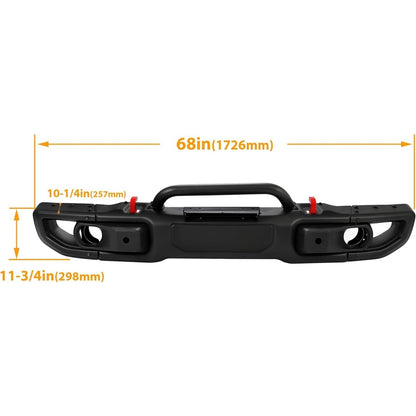 KUAFU Front Bumper Compatible with 07-18 Wrangler JK Rubicon