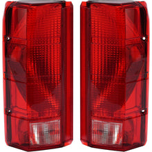HECASA Pair Tail Light Compatible with 1980-1986 Ford F-150 F-250 F-350 Bronco F-100 Halogen Brake Lamp Taillight Replacement for E4TZ13405B FO2800103 E4TZ13404B FO2801102 Red White Lens Black Housing