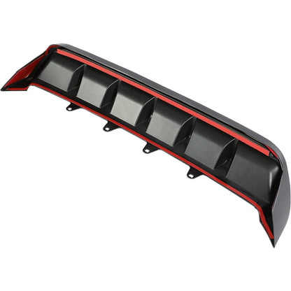 ALMULOO Rear Diffuser Compatible with 2018-2023 Toyota Camry SE XSE & 2018-2020 Camry Hybrid SE XSE, Shark Fin Style Rear Bumper Lip Splitter Valance Spoiler, Black Painted PP Plastic