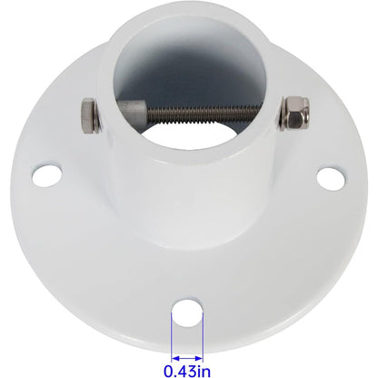 HECASA Deck Anchor Flange Cast Above Ground Pool Ladders Handrails or Slide | 1 7/8" Inch Diameter of 1.9" Aluminum White (1Pc)