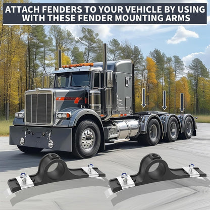KUAFU Fender Brackets Assembly Replacement for 8591005, for Dump Trucks, | Garbage Trucks, Work Trucks, Utility Trucks for Use with 8590195, 8590245 Poly Fender Hanger Bracket 2 Pcs