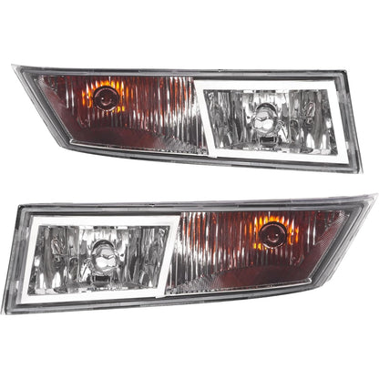 ALMULOO Pair Fog Lights Compatible with 2007-2014 Cadillac Escalade/ESV&2007-2013 Cadillac Escalade EXT Front Bumper lamps Driver & Passenger Side Replacement for GM2592163 GM2593163 Clear Lens