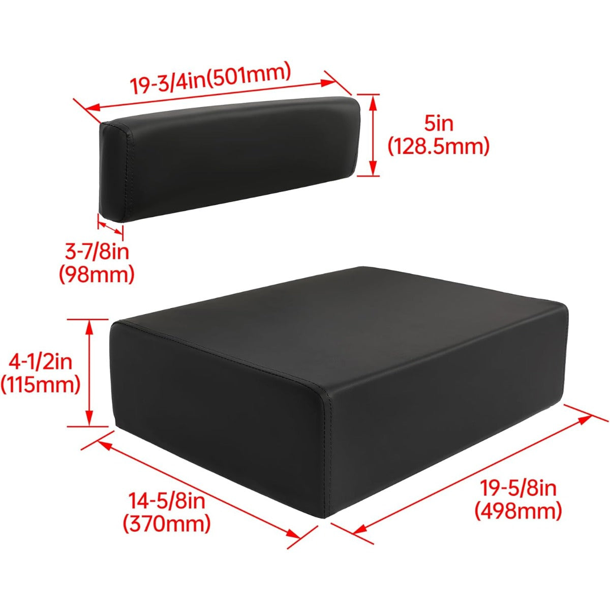 Seat Bottom Cushion Compatible with John Deere A B D G R 50 60 70 80 730 520 530 620 630 720 820 830 Tractor Plastic Black