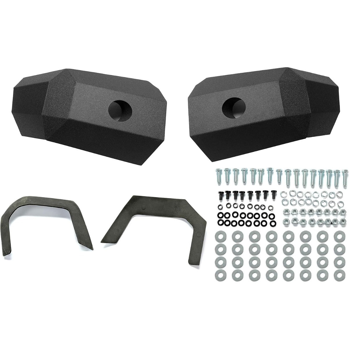 ALMULOO Front Bumper Compatible with 2003-2006 Chevy Chevrolet Silverado 1500 Powder Coated Steel (2 Packages)