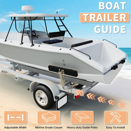 ECOTRIC Boat Trailer Guide 2 Foot Bunk Board Guide-On Rails Galvanized