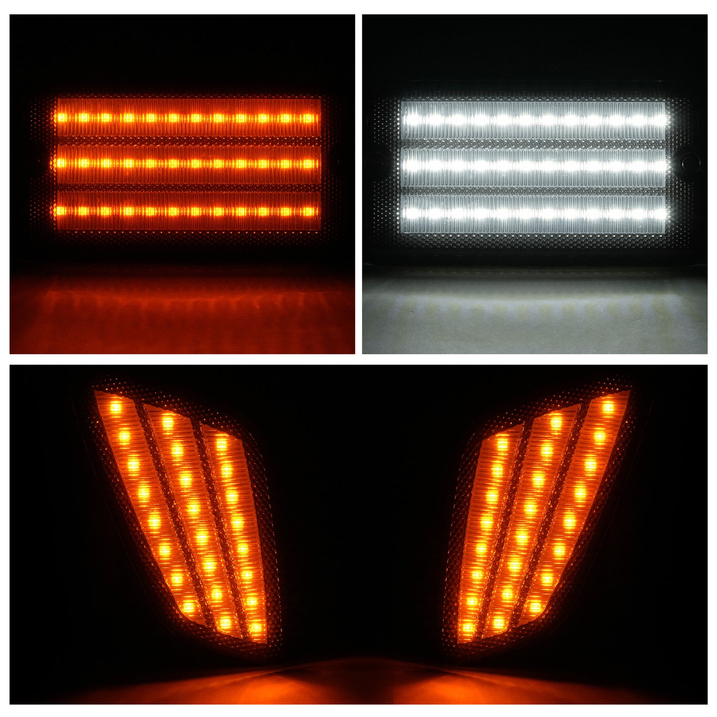 HECASA Pair LED Turn Signal and Side Marker Light Compatible with 1997-2006 Jeep Wrangler TJ Smoke Lens Plastic Front Bumper Signal Fender Light 4 Pieces