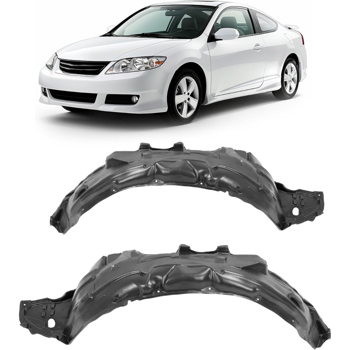 Front Inner Fender Liner Compatible with 2006-2011 Honda Civic Replace for  Wheel Liner Splash Shields Guard w/o Insulation Foam Left + Right Side