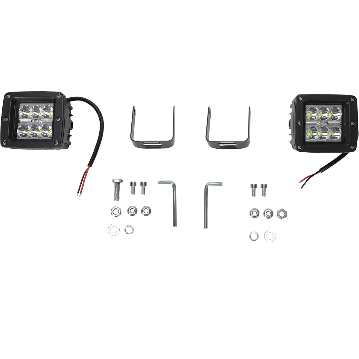 KUAFU Front Bumper Compatible with 2017-2019 Ford F250 F350 F450 Super Duty W/LED Light Winch Mounting Plate D-Rings 3 Piece Bumper Assembly Steel Powder Coated Black(2 Packages)