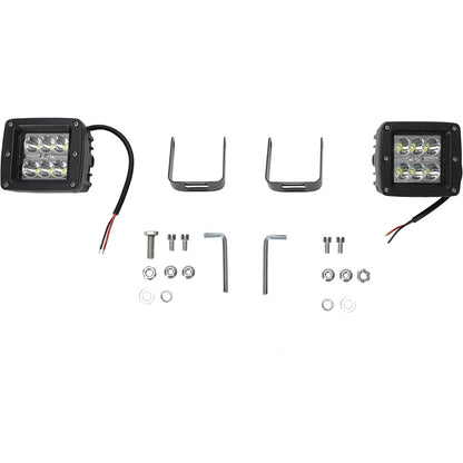 KUAFU Front Bumper Compatible with 2017-2019 Ford F250 F350 F450 Super Duty W/LED Light Winch Mounting Plate D-Rings 3 Piece Bumper Assembly Steel Powder Coated Black(2 Packages)