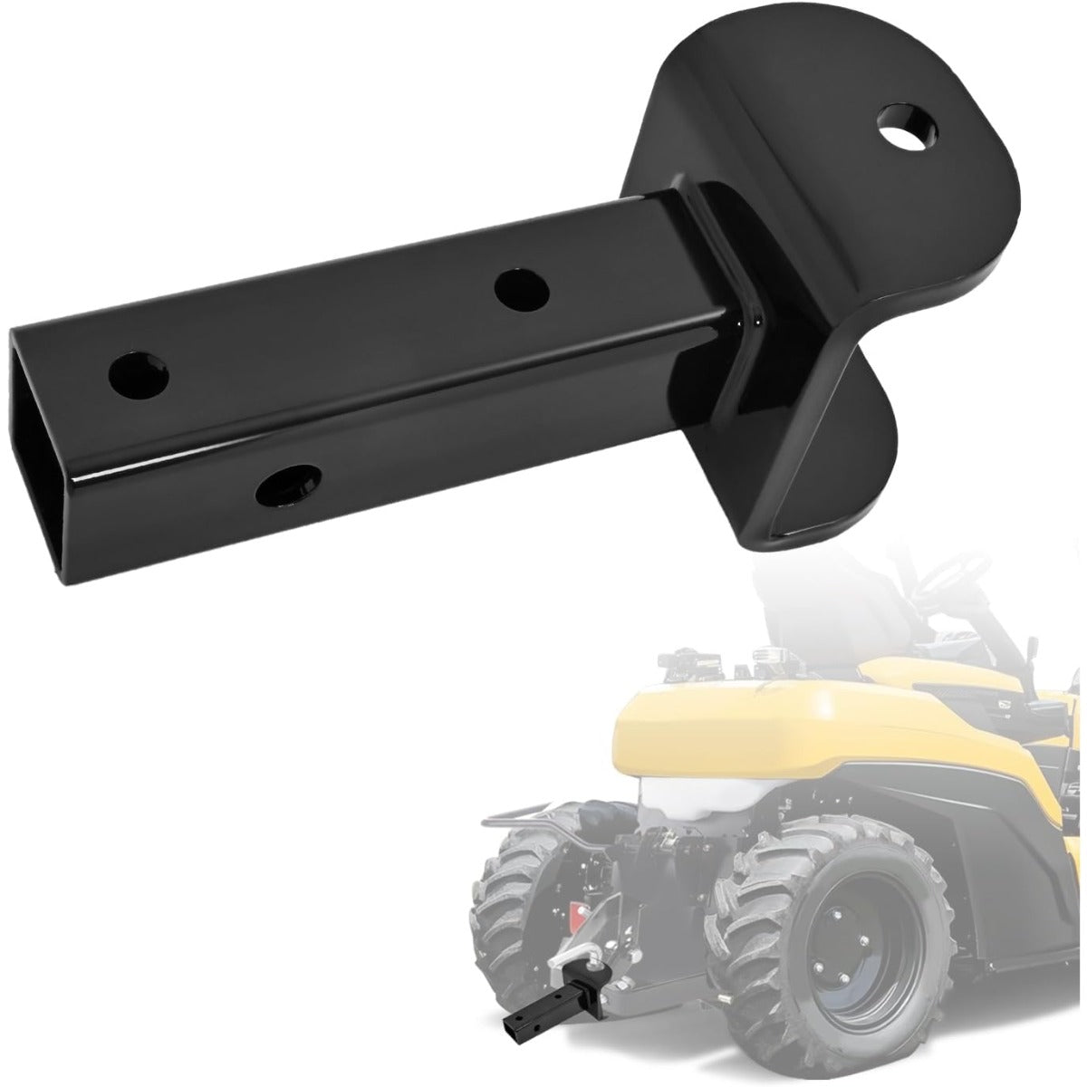 Sleeve Hitch Adapter Compatible with Garden Tractors Heavy-Duty Hitch Rear One-Pin Mounting Attachment Accessories Black Steel Powder Coated