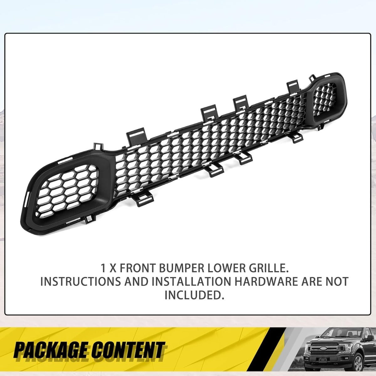Front Lower Grill Compatible with 2014-2018 Jeep Cherokee 68203216AA CH1036126 Bumper Lower Hood Grille Black