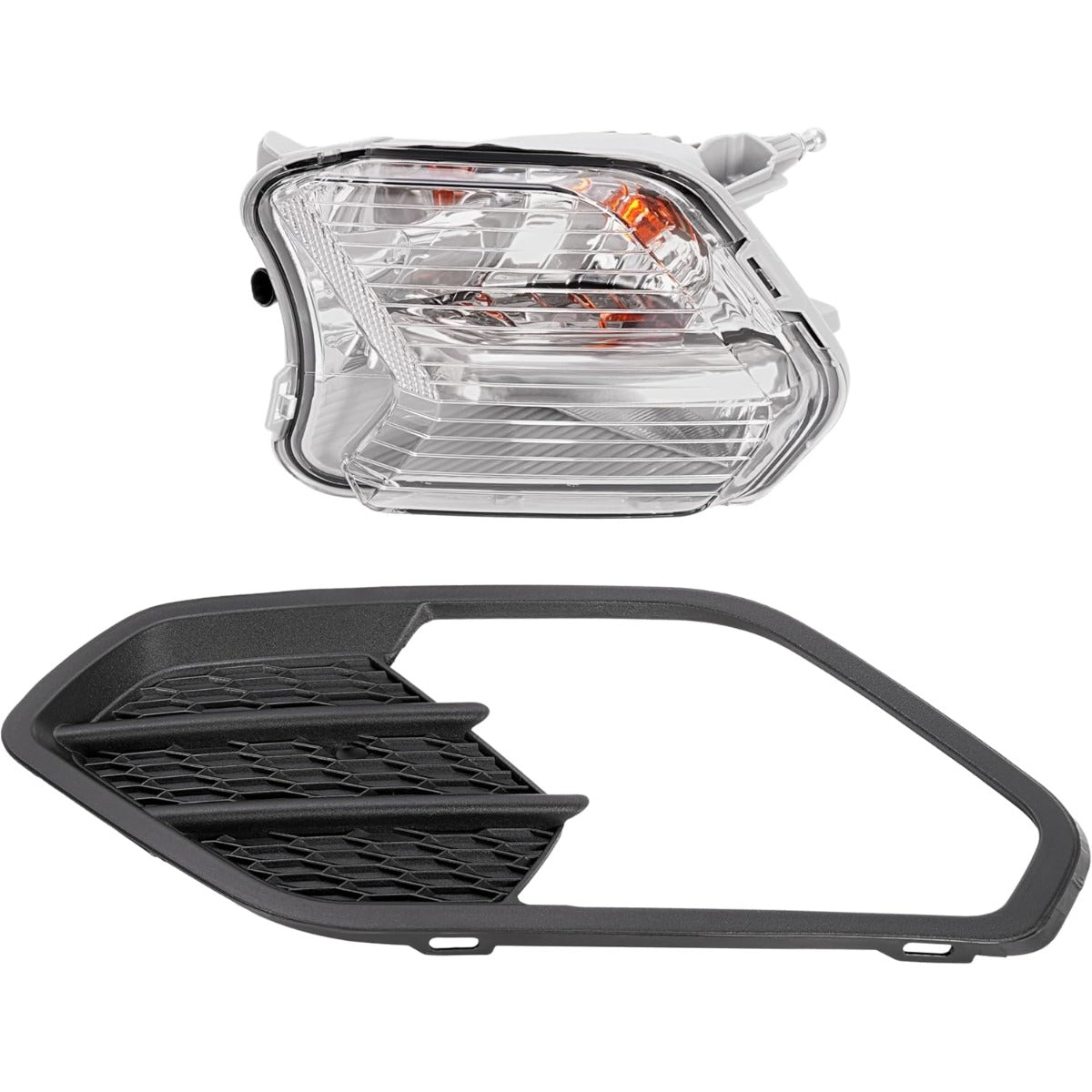 HECASA Left Fog Light&Bezel Compatible with 2017-2019 Ford Escape/Kuga Fog Lamp Front Bumper Light Lamp Replacement for FO2520194 FO1038164 Black Cover Trim Driver Side Clear Lens