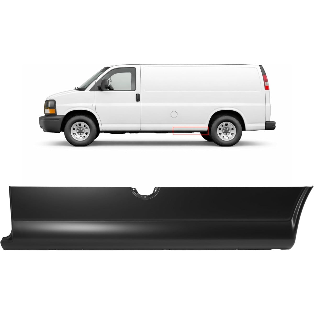 ALMULOO LH Lower Quarter Panel Patch Compatible with 1996-Up Chevrolet Express Van Electrophoresis Primed Black Driver Left Side rocker panels