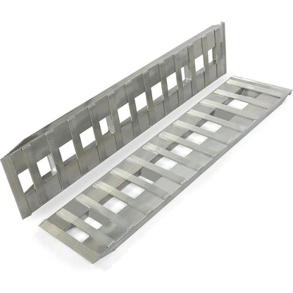 72 X 14.87 X 2.5 Inch 6000 LBS Truck Car Auto Trailer Ramps Aluminum Universal Loading Ramp for Motorcycle Tractor ATV/UTV Trucks Lawn Mower Hook Attaching End Knife Foot Silver