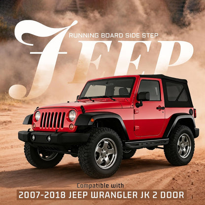 ALMULOO 54" Running Board Step Armor Compatible with 07-18 Jeep Wrangler JK