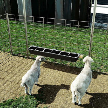 37.63In Goat Feeder, 2.5 Gallon Livestock Feeding Rack, Divided and