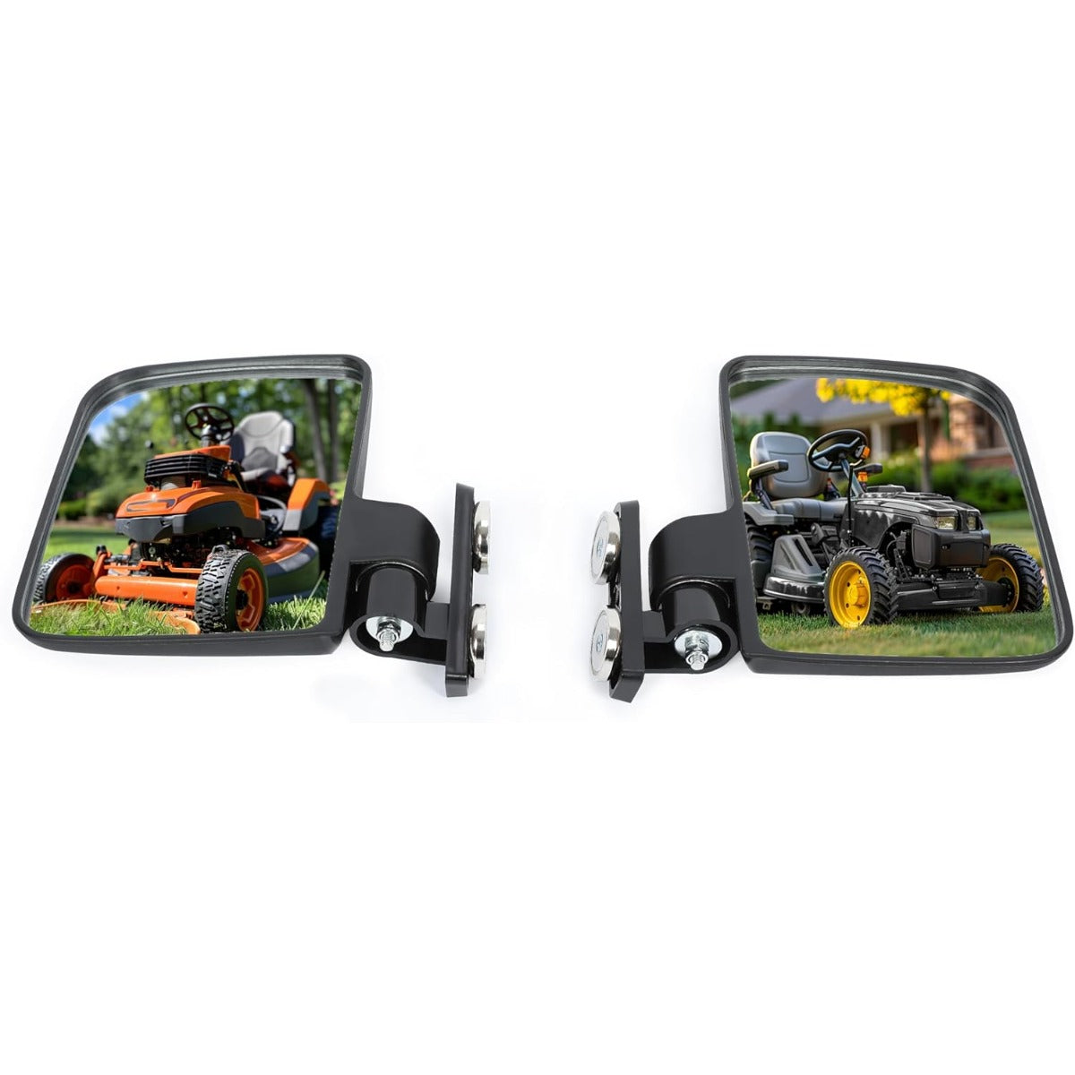 Universal Magnetic Tractor Mirrors Compatible with Kubota John Deere Zero Turn Mower Rearview Side Mirrors Black 2Pcs 220LB Rated