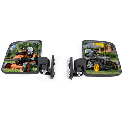 Universal Magnetic Tractor Mirrors Compatible with Kubota John Deere Zero Turn Mower Rearview Side Mirrors Black 2Pcs 220LB Rated
