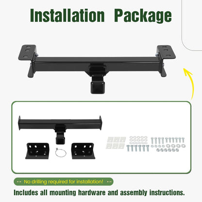ALMULOO Class-3 Front 2-Inch Receiver Trailer Hitch Steel Powder Coated