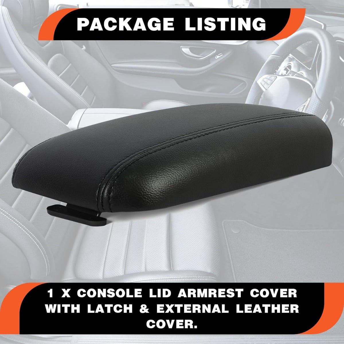 Center Console Armrest Lid W/Latch Compatible with 02-09 Trailblazer Envoy 03-08 Ascender 05-09 Saab 9-7x 02-04 Bravada 04-07 Rainier Replace for 25998847 25998844 25998838 (W/Leather Cover)