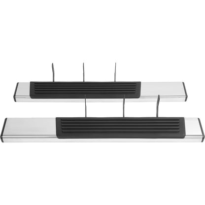 Side Steps Compatible with 1999-2016 Ford F-250 F-350 F-450 Super Duty Regular Cab Running Boards Nerf Bars 304 Stainless Steel+Steel+Plastic Silvery+Black