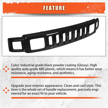 Front Grill Compatible with 2006-2010 Hummer H3 15834195 HU1200100 Front Bumper Hood Grille Face Bar Shell Insert Assembly Gloss Black