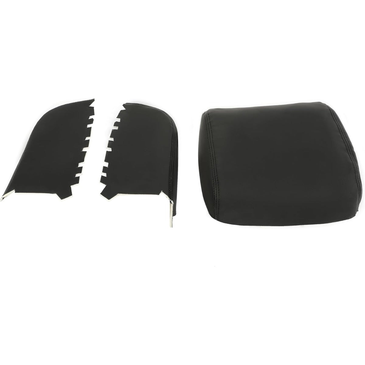 KUAFU Center Console & Front Door Armrest Cover Kit Compatible with 2009-2015 Honda Pilot Console Lid Cover Pad Replacement PVC Black