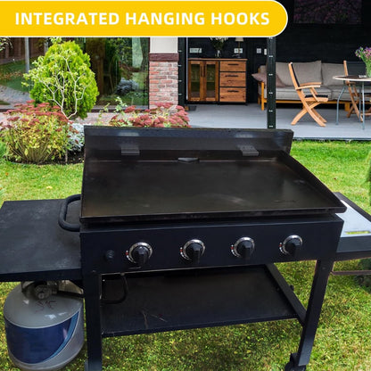 Griddle Hard Top Lid Black Grill Cover with Handle Outdoor Home BBQ Hood for 36" Front or Rear Grease Griddle 36 Inch