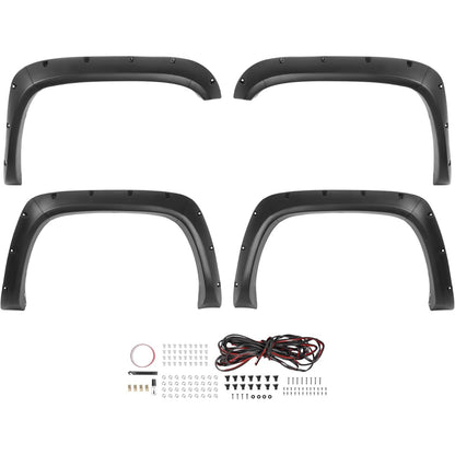 4Pcs Fender Flares Compatible with 1994-2001 Dodge Ram 1500 2500 3500 Wheel Arch Covers Plastic(PP) Textured Black