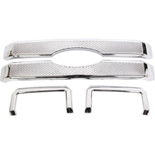 Mesh Grille Cover Compatible With 2011-2016 Ford F250 F350 Super Duty Chrome Bumper Grill Hood Overlay 4PCS Cover Only- NOT a Grille Replacement