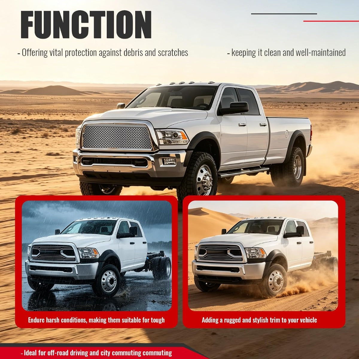Left Fender Flare Set Compatible with 2011-2018 Ram 4500 5500 | Wheel Arch Cover Protector Set Plastic(PP) Textured Black Driver Side