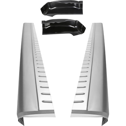 ECOTRIC Rocker Panels Cab Corners Compatible with 1999-2007 Chevy GMC | Compatible with 1999-2007 Chevy Silverado GMC Sierra 4 Door Extended Cab Trucks Lower Slip-On Metal 2 Packages