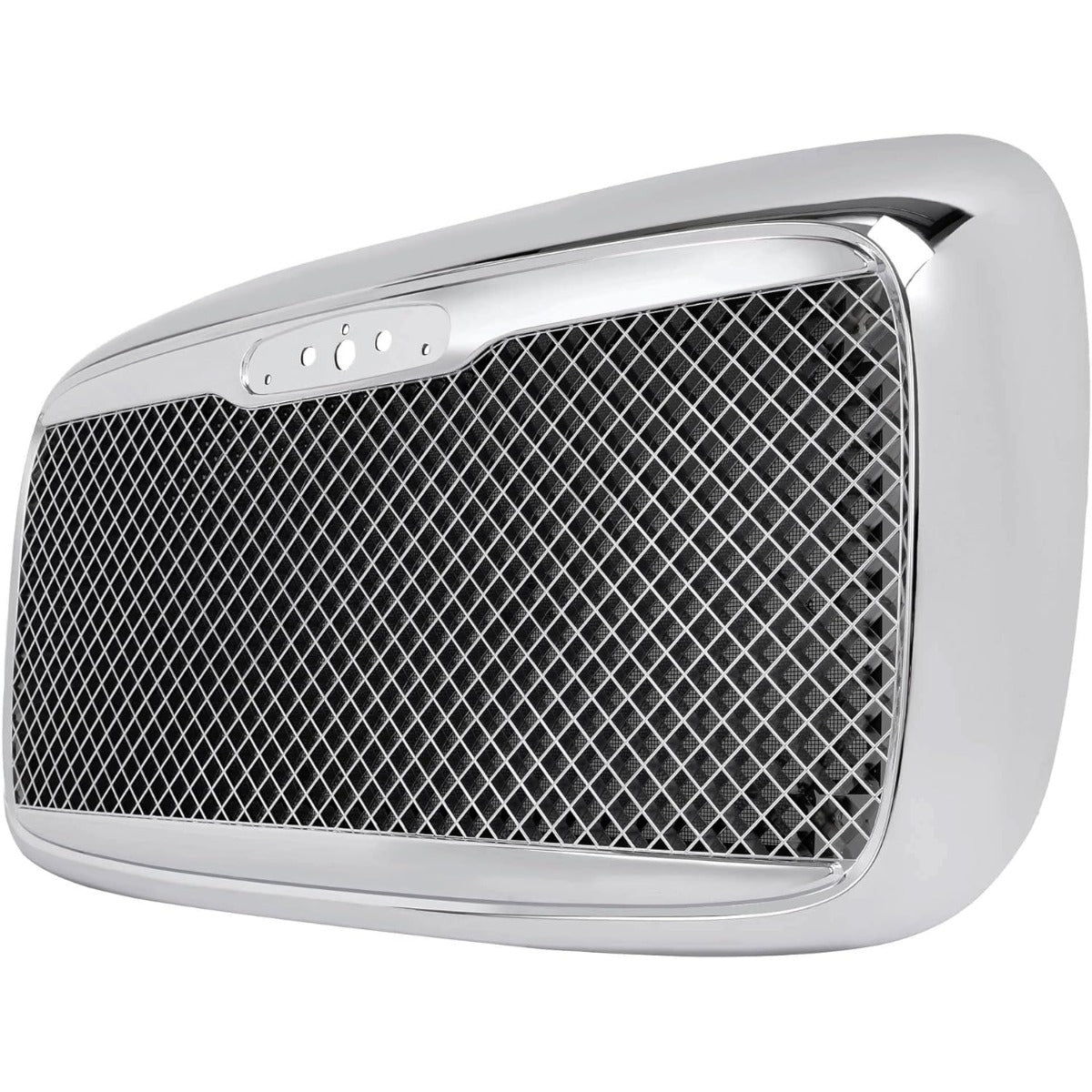 Front Upper Grille Compatible with 2000-2016 Freightliner Columbia Bumper Grill w/Bug Screen Chrome Steel+Plastic Silvery