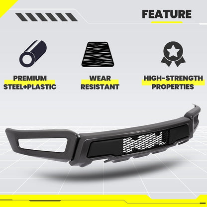 KUAFU Bumper Assembly W/Fog Light Holes Compatible with F150 Raptor Style