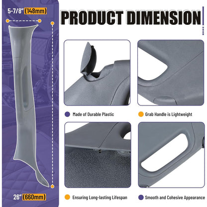 A Pillar Grab Handle Interior Trim Left Driver Side Compatible with 2011-2016 Ford F-250 F-350 F-450 F-550 Super Duty Replacement for BC3Z-2503599-AC - Gray LYAP-060-GRAY-L