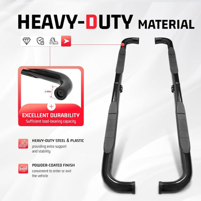 ALMULOO Steps Compatible with 2001-2003 Ford F-150 Super Crew Cab