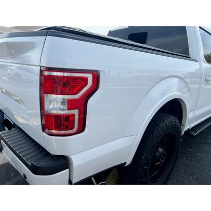 KUAFU Rear Tail Light with Bulbs Compatible with 2018-2020 Ford F-150 Replacement for JL3Z-13405-H JL3Z-13404-H FO2800265 FO2801265 Pair Taillights Red Lens Chrome Housing