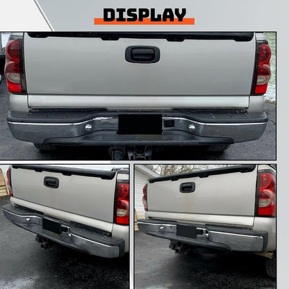 ECOTRIC Rear Step Bumper Bar Chrome Compatible with 1999-2006 Chevy Chevrolet Silverado GMC Sierra 1500 2500 W/Pad & License Plate Lights Replacement for GM1103122 12496085 FLEET SIDE BED ONLY