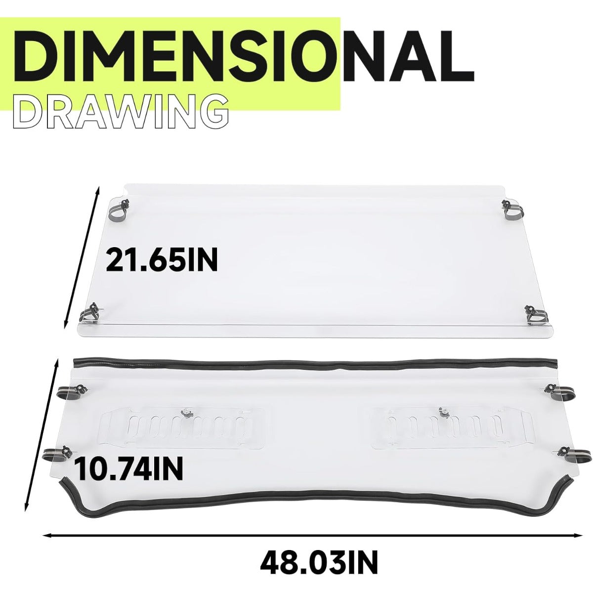 Vented Windshield Compatible with Kubota RTV 900, RTV 900XT, RTV 900XTG (NOT for RTV X900) Full Clear Windscreen