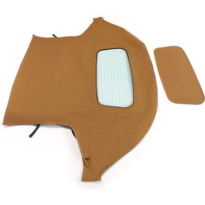 Convertible Soft Top for 1990-2005 Mazda Miata, Tan Soft Roof Replacement with Clear Heated Glass Window, Premium Grade Sailcloth Vinyl