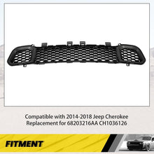 Front Lower Grill Compatible with 2014-2018 Jeep Cherokee 68203216AA CH1036126 Bumper Lower Hood Grille Black